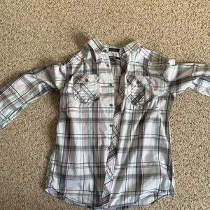 Carbon Dress shirt, grey/mint green plaid